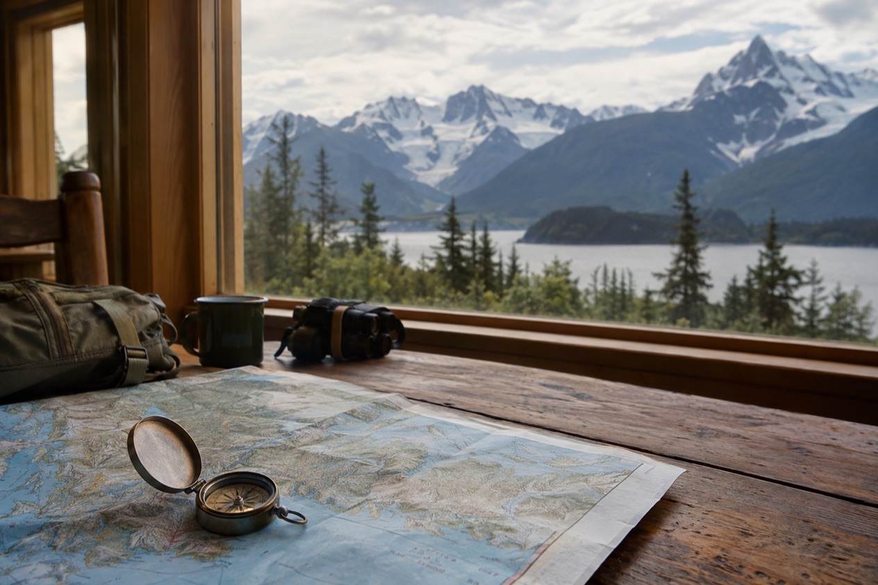 A map on a table