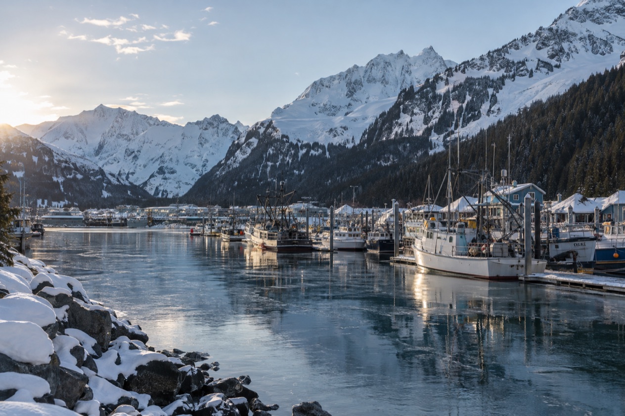 The harbor at Seward in late winter