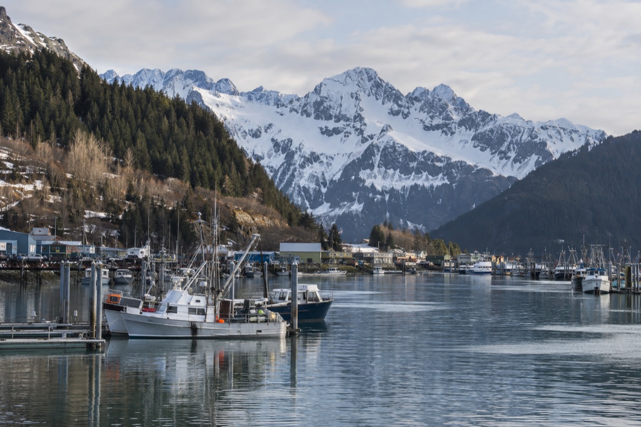 The harbor at Seward in spring