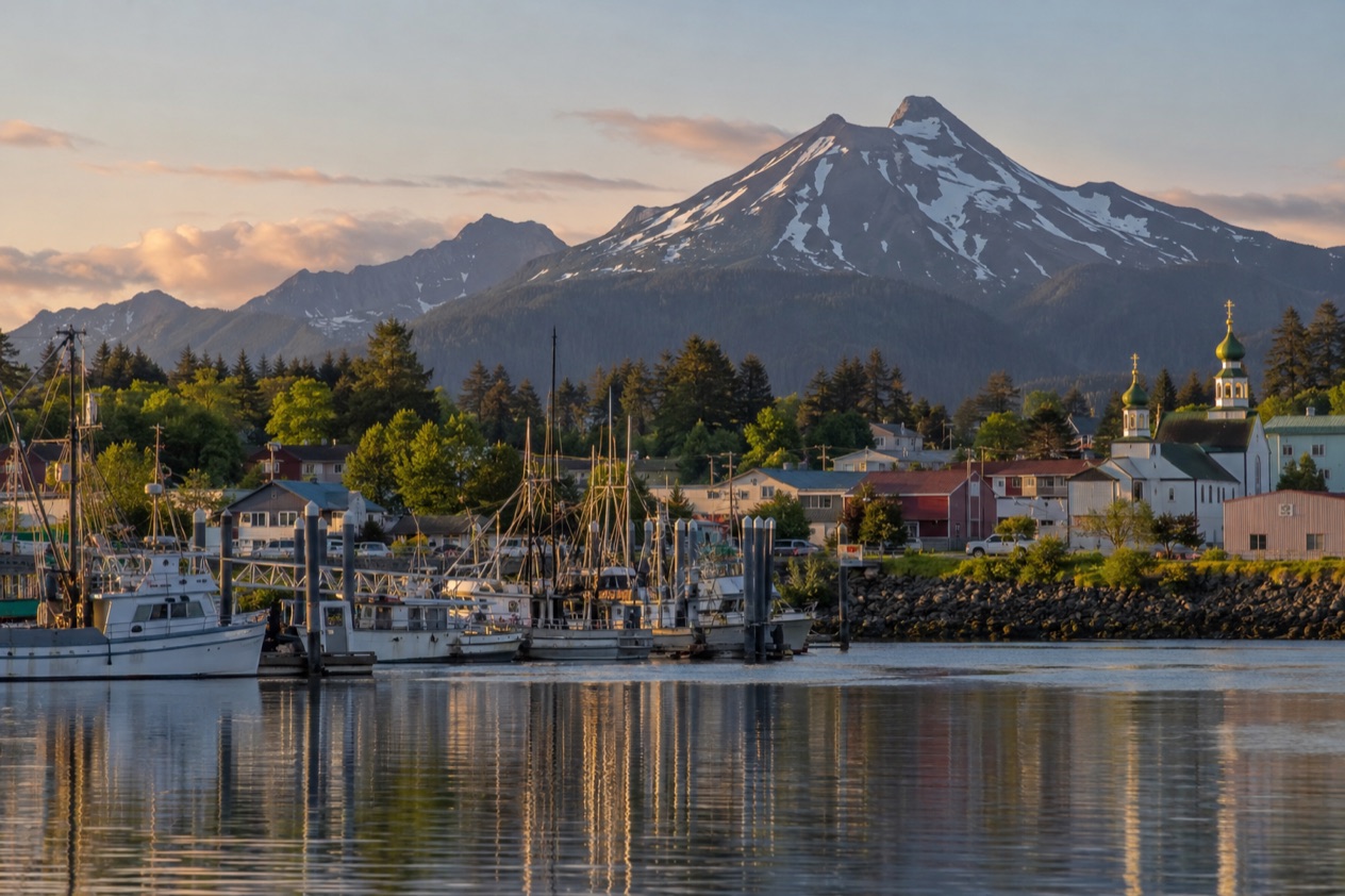 The harbor at Sitka in late summer