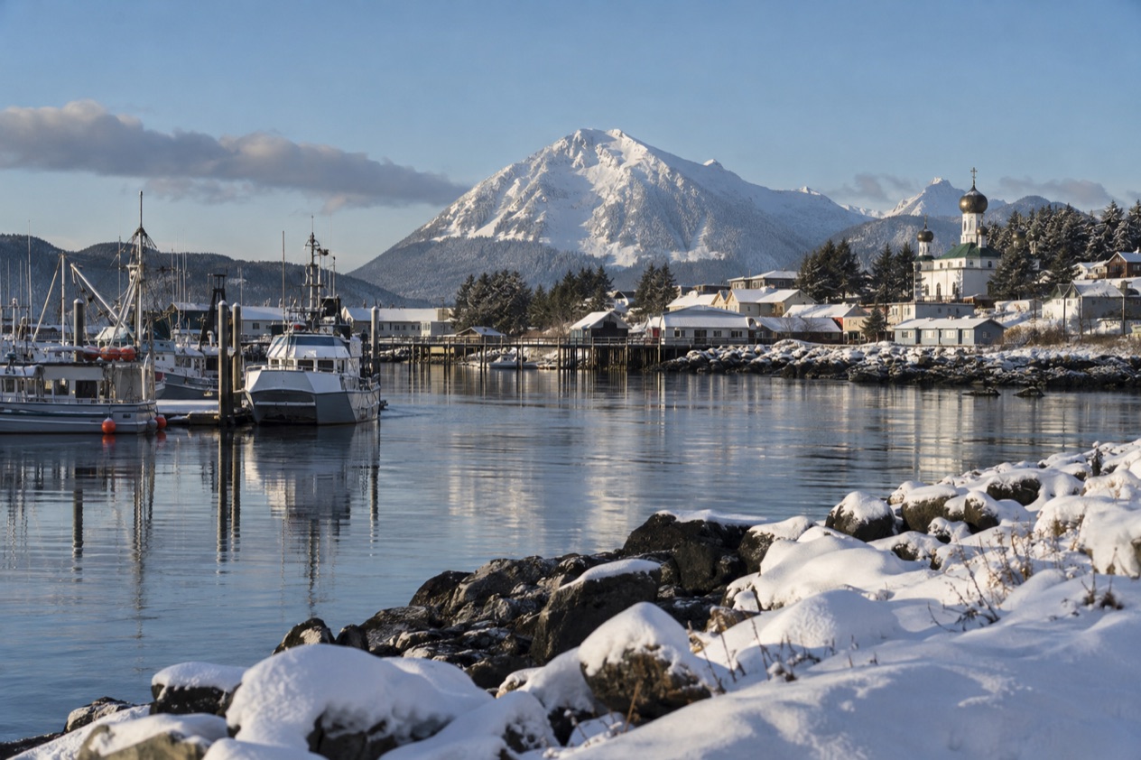 The harbor at Sitka in winter