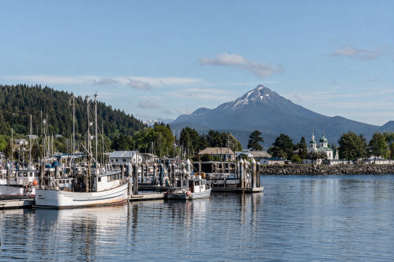 The harbor at Sitka in summer