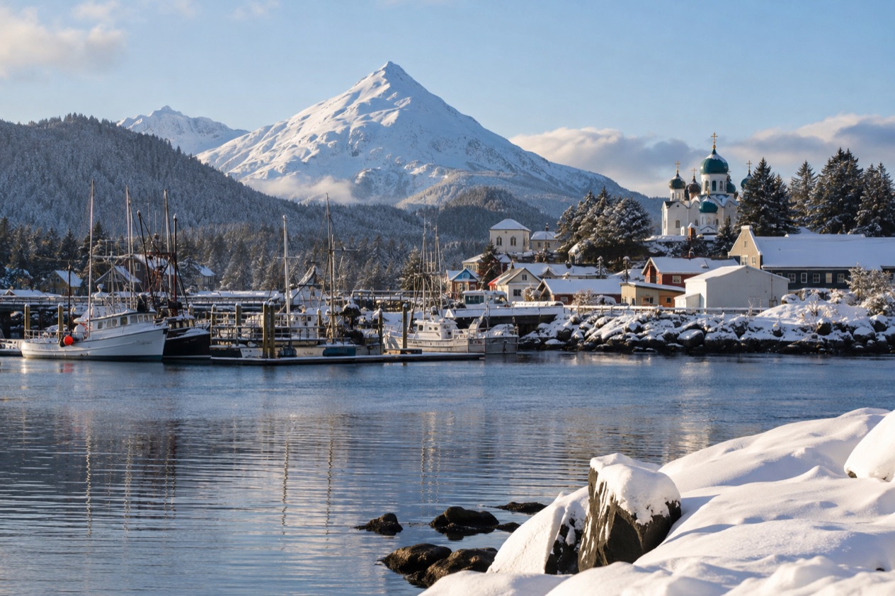 The harbor at Sitka in late winter