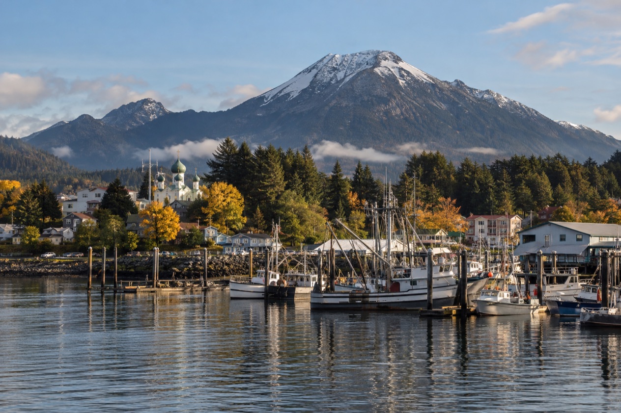 The harbor at Sitka in fall