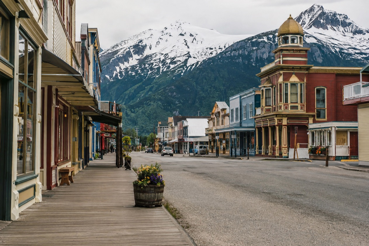 Old storefronts in Skagway
