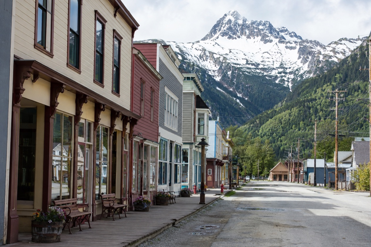 Old storefronts in Skagway