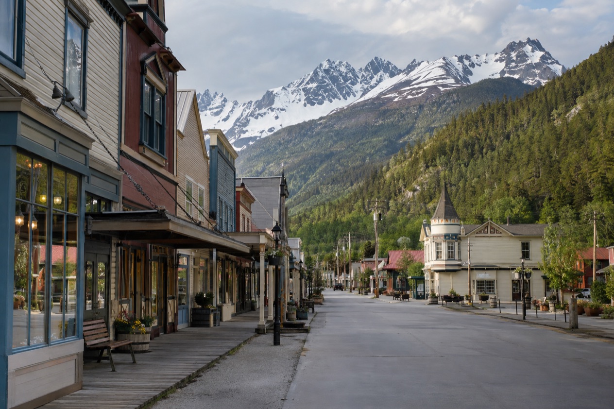 Old storefronts in Skagway