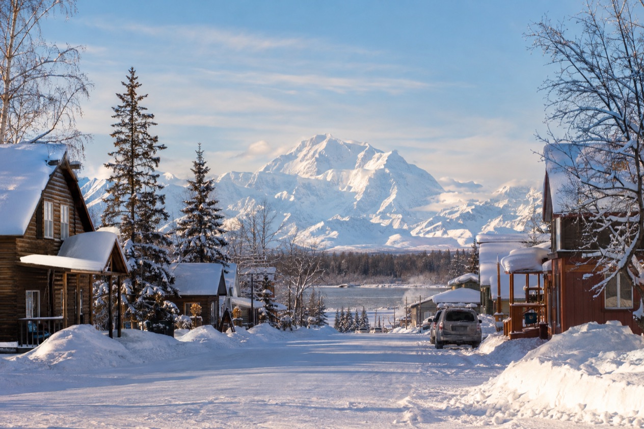 Talkeetna and the Alaska Range in late winter