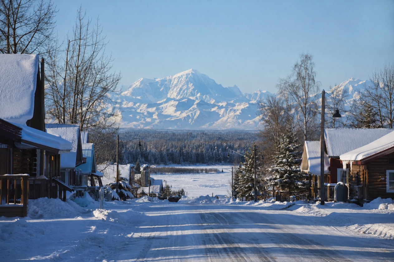 Talkeetna and the Alaska Range in winter