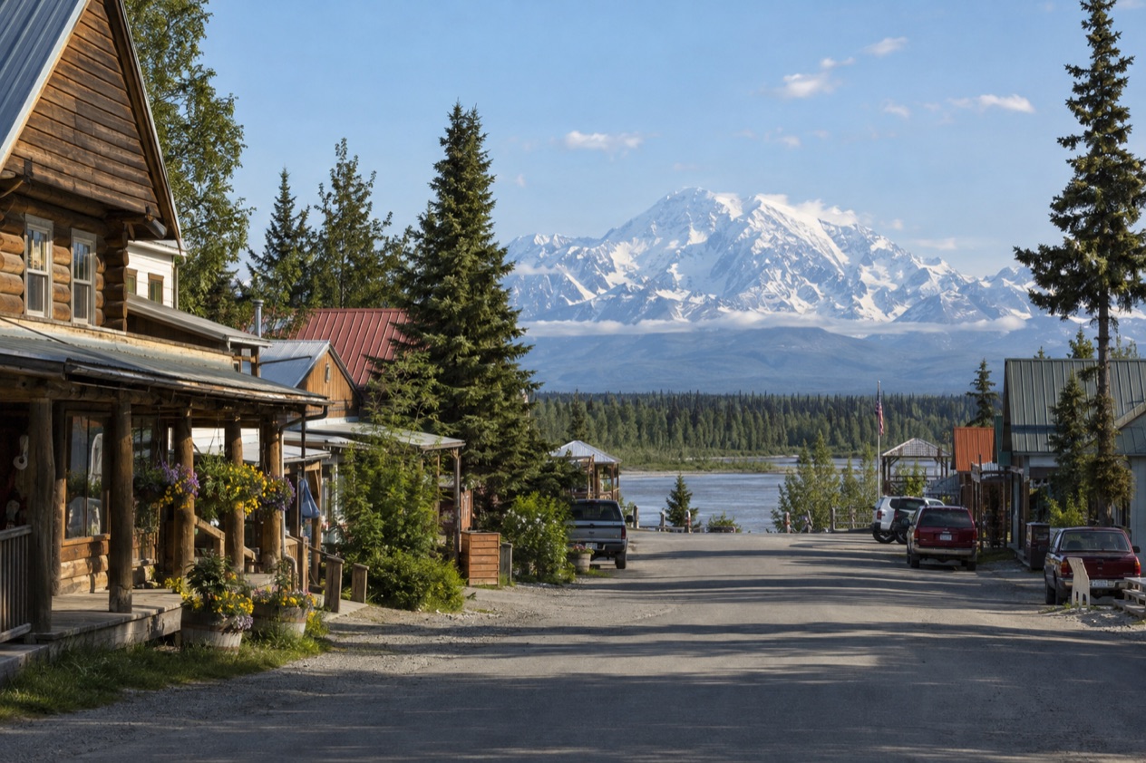 Talkeetna and the Alaska Range in summer