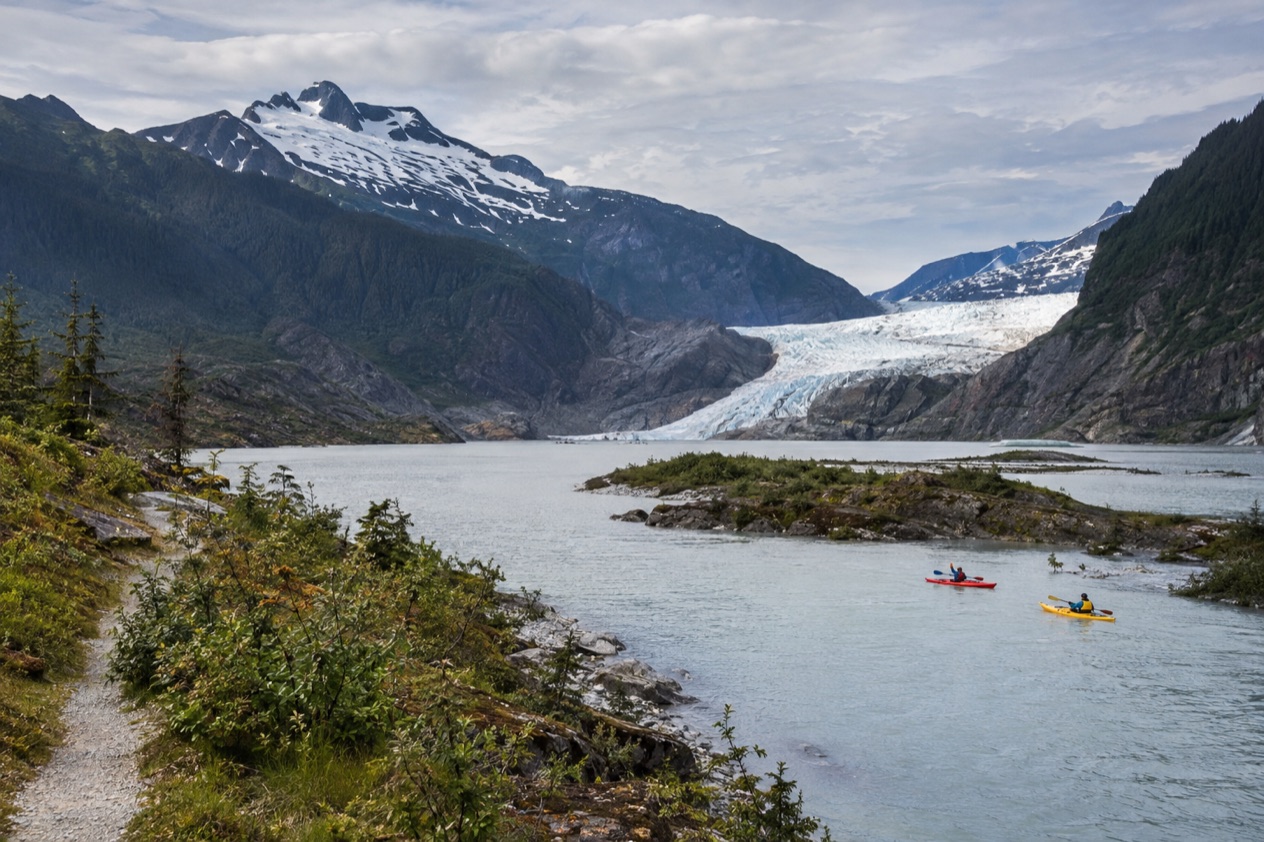 A glacial river trail