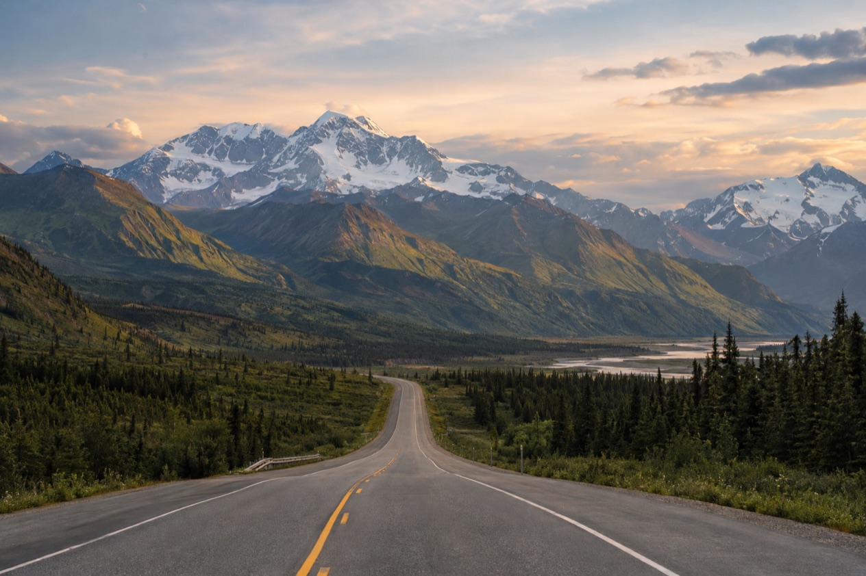 A highway in Alaska