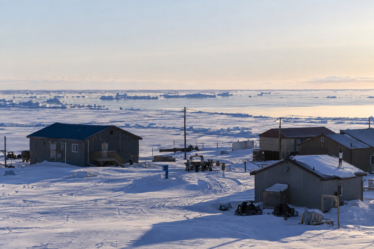 The Arctic coast at Utqiagvik in winter