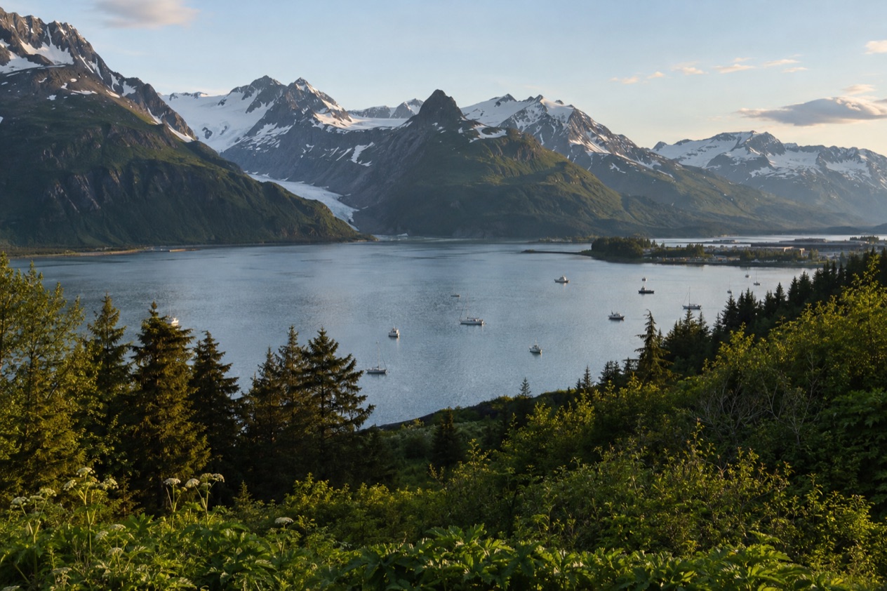 The harbor at Valdez in late summer