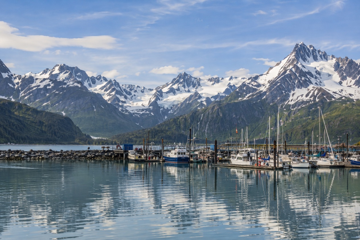 The harbor at Valdez in summer