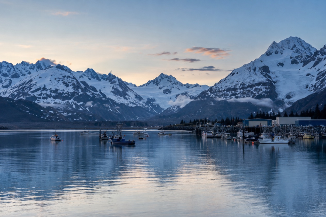 The harbor at Valdez in early winter
