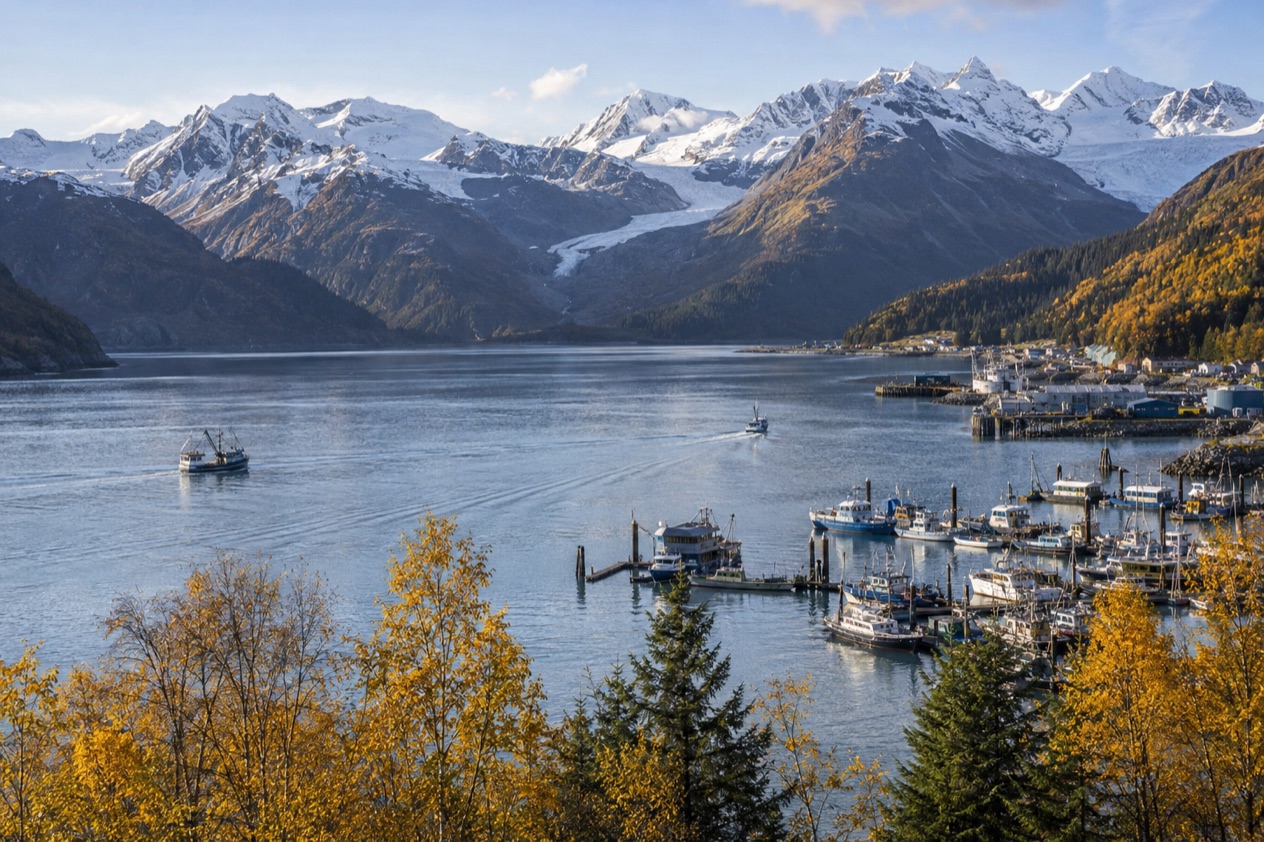 The harbor at Valdez in fall