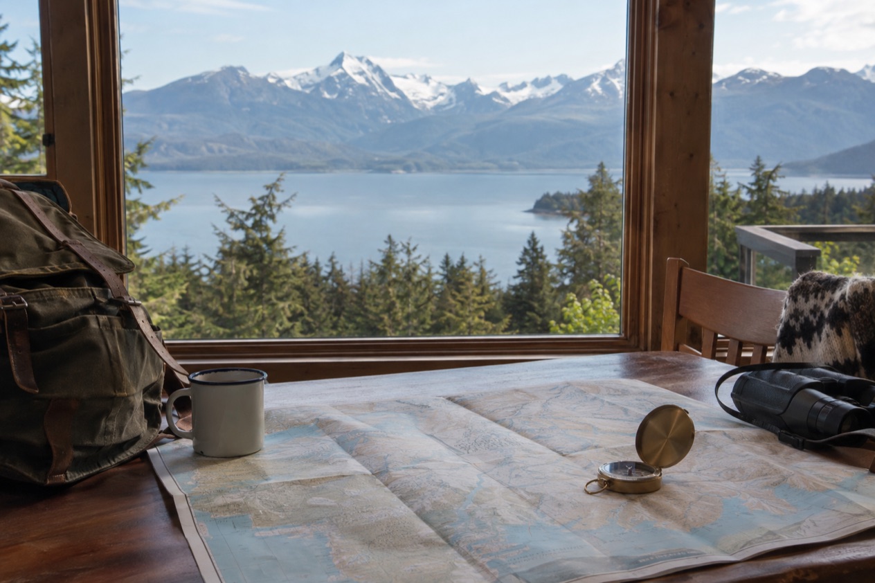 A map on a table