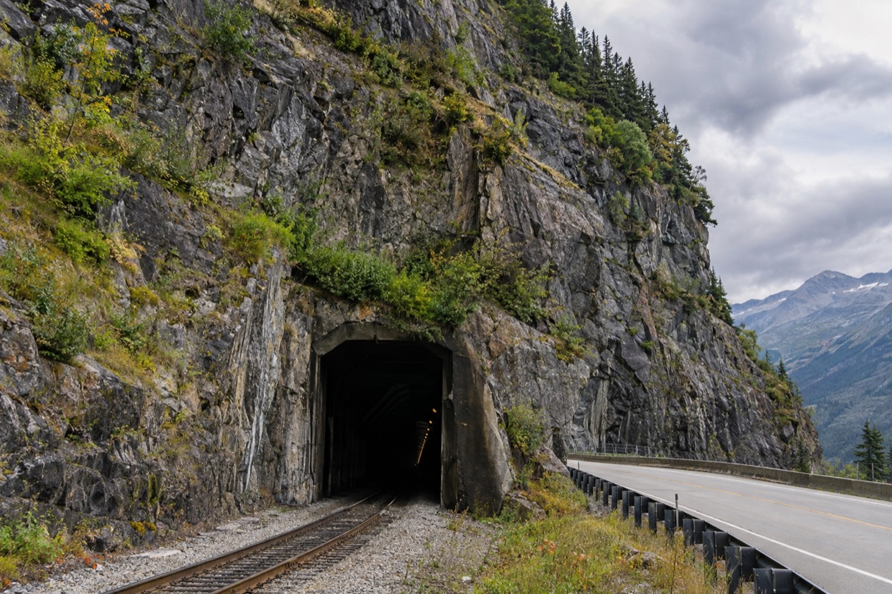 A mountain tunnel