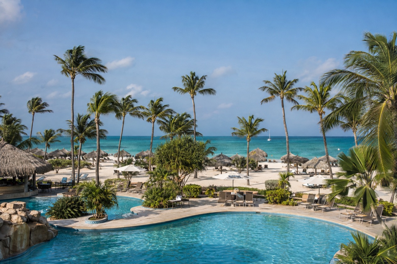 A beachfront resort in Aruba