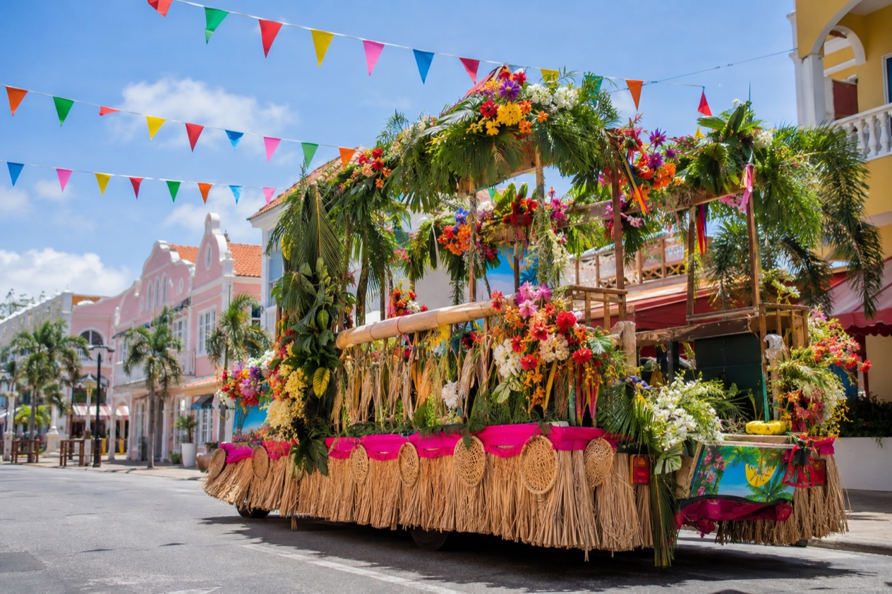 Carnival costumes in a parade