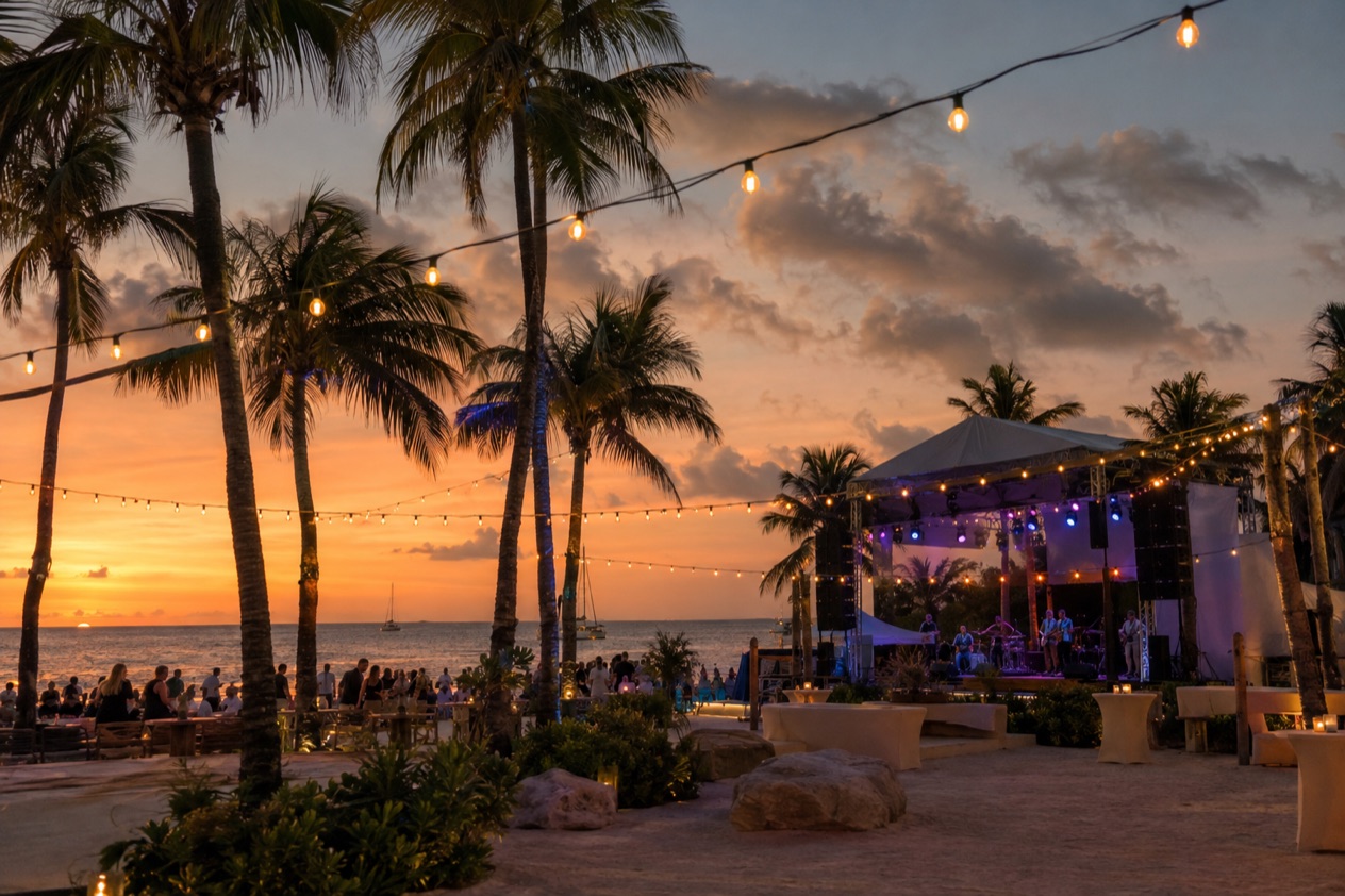 An evening festival by the sea