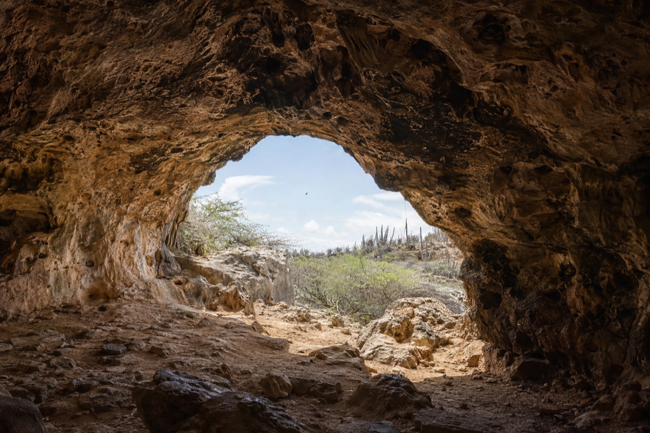 A limestone cave entrance in Arikok