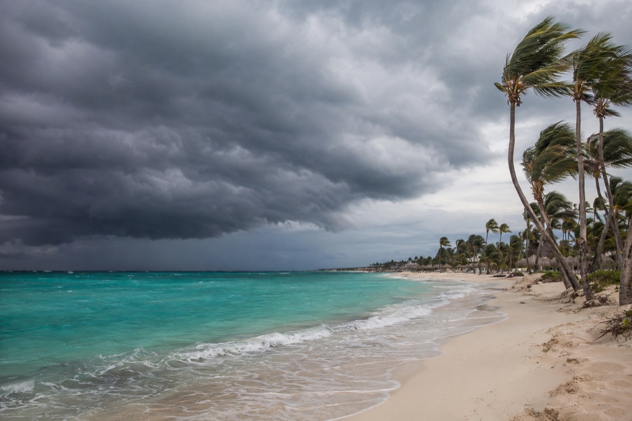 Storm clouds over the sea