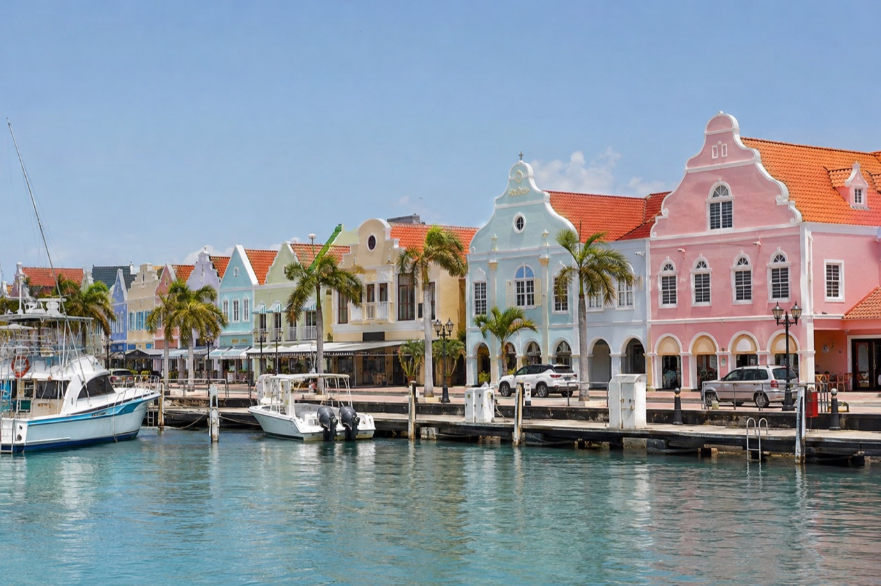 Dutch colonial buildings in Oranjestad