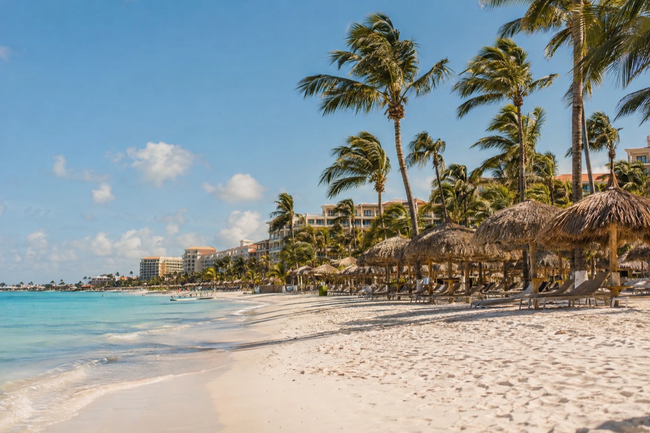A resort beach in Aruba