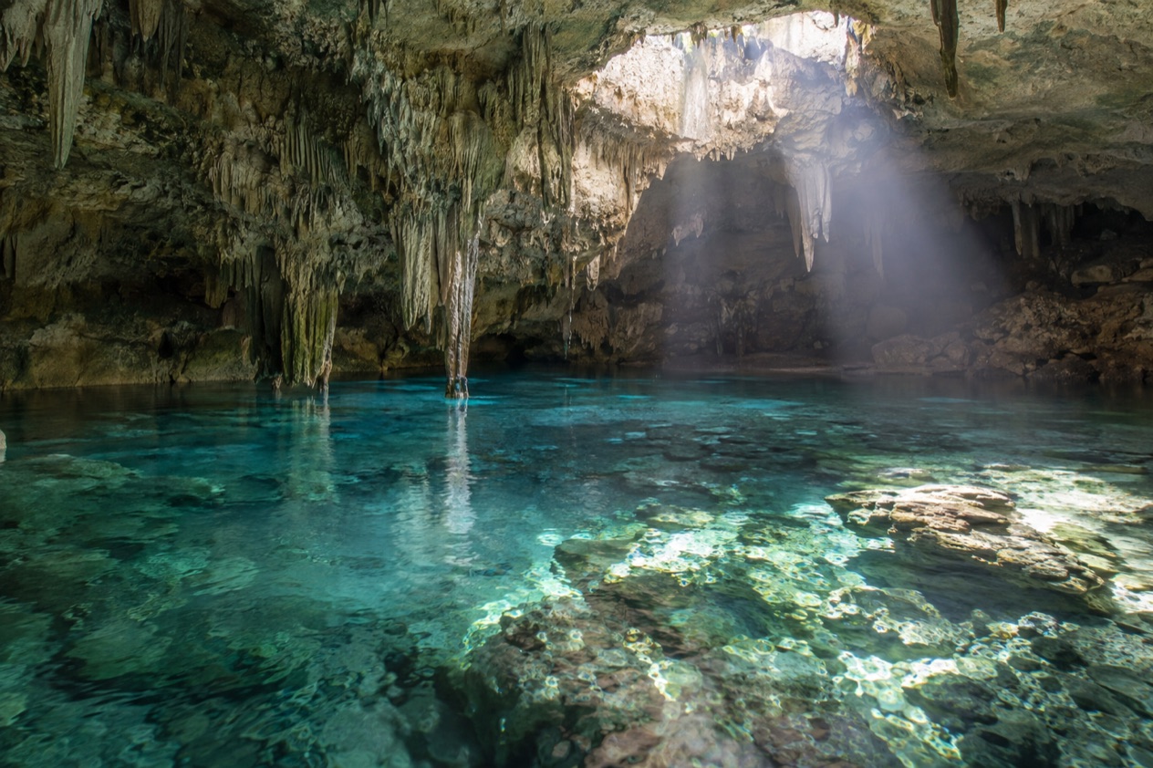 Inside a Grand Bahama cave