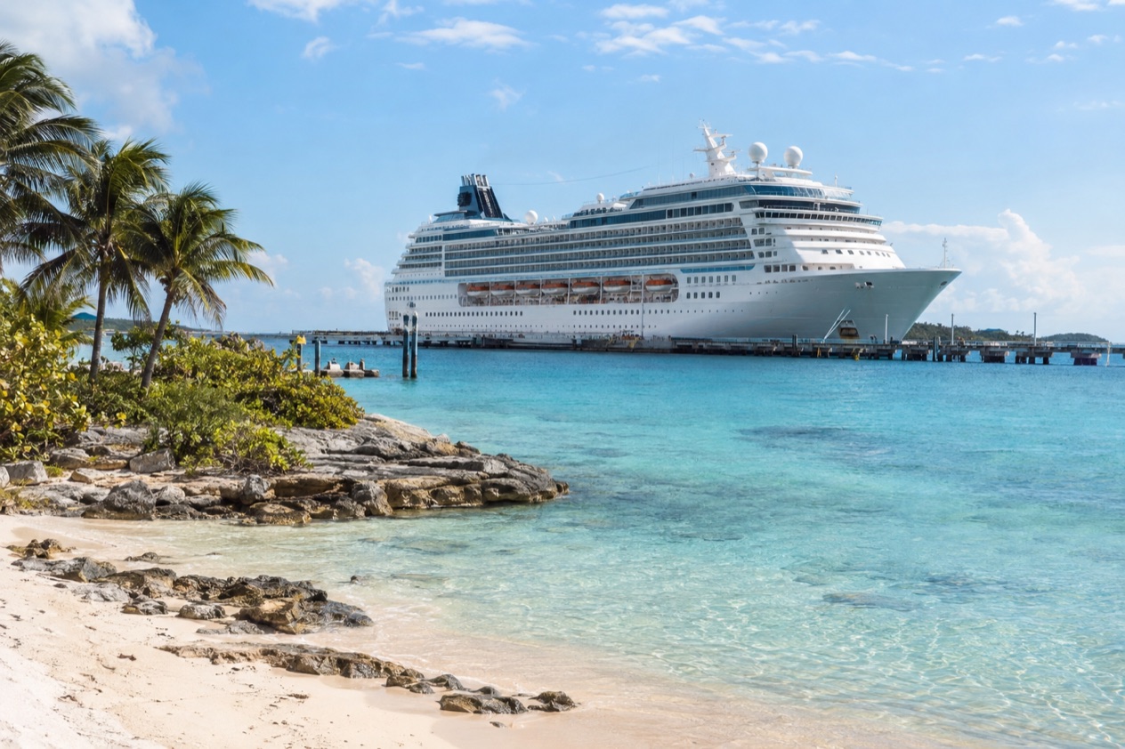 A cruise ship in the Bahamas