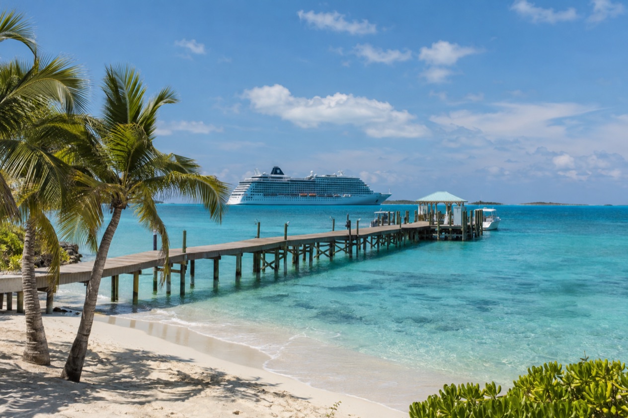 A cruise line's private island beach
