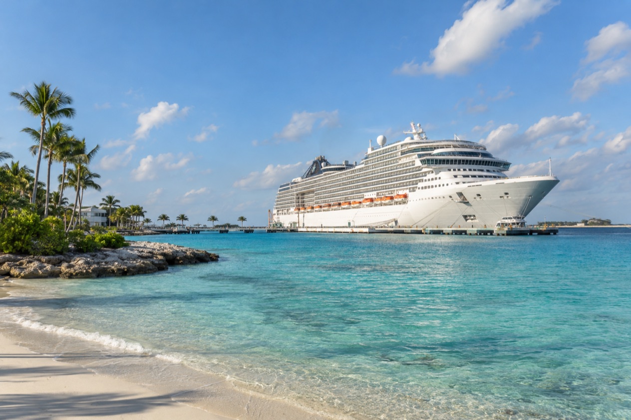 A cruise ship in the Bahamas