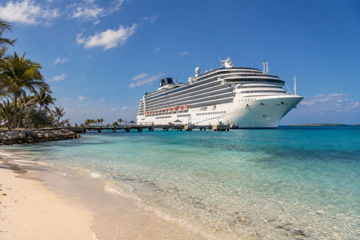 A cruise ship in the Bahamas
