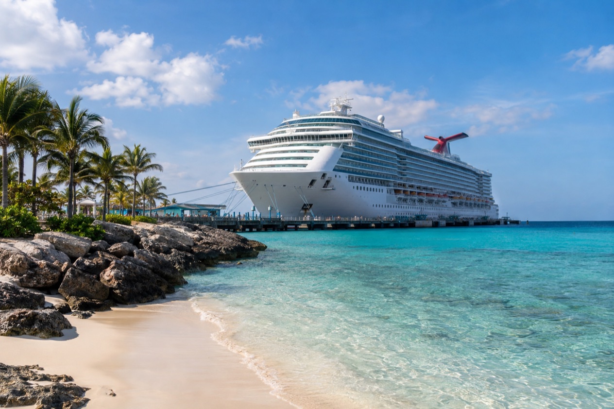 A cruise ship in the Bahamas