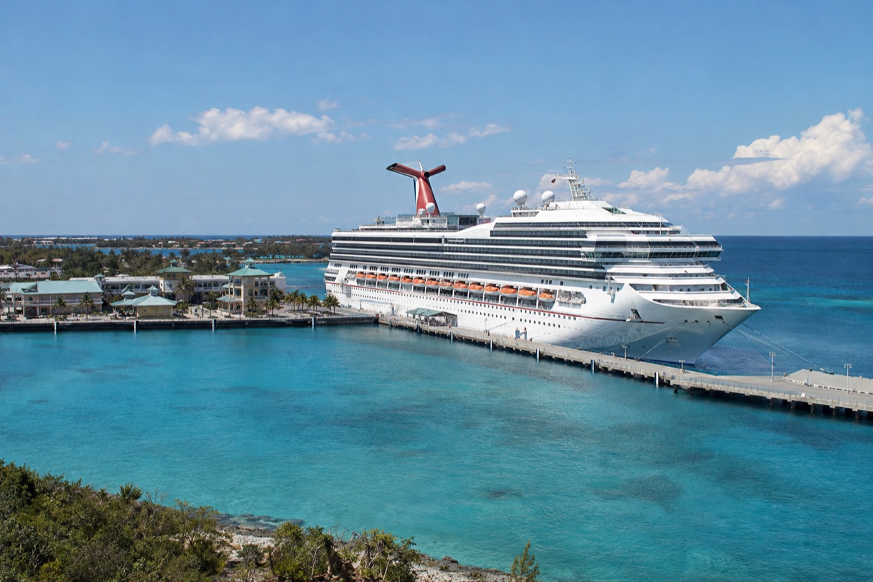 A cruise ship at a Gulf port