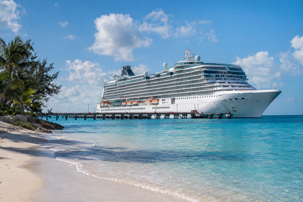 A cruise ship in the Bahamas