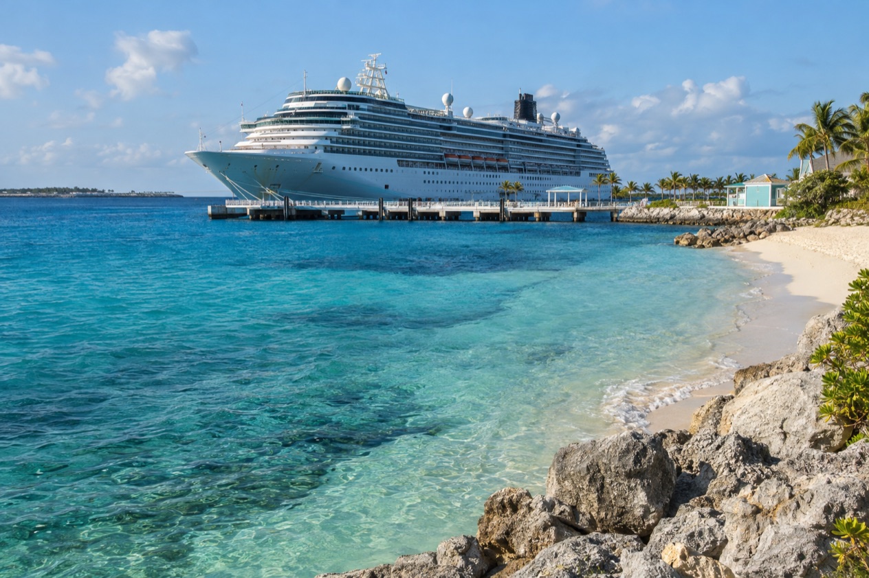 A cruise ship in the Bahamas