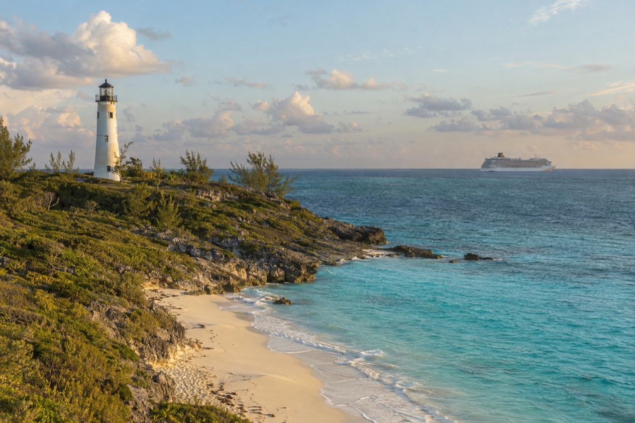 A lighthouse point on Eleuthera