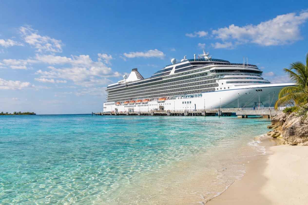 A cruise ship in the Bahamas