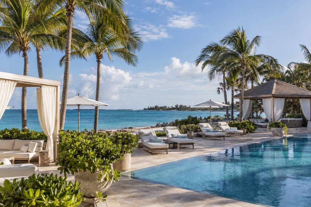 A beach club on Paradise Island