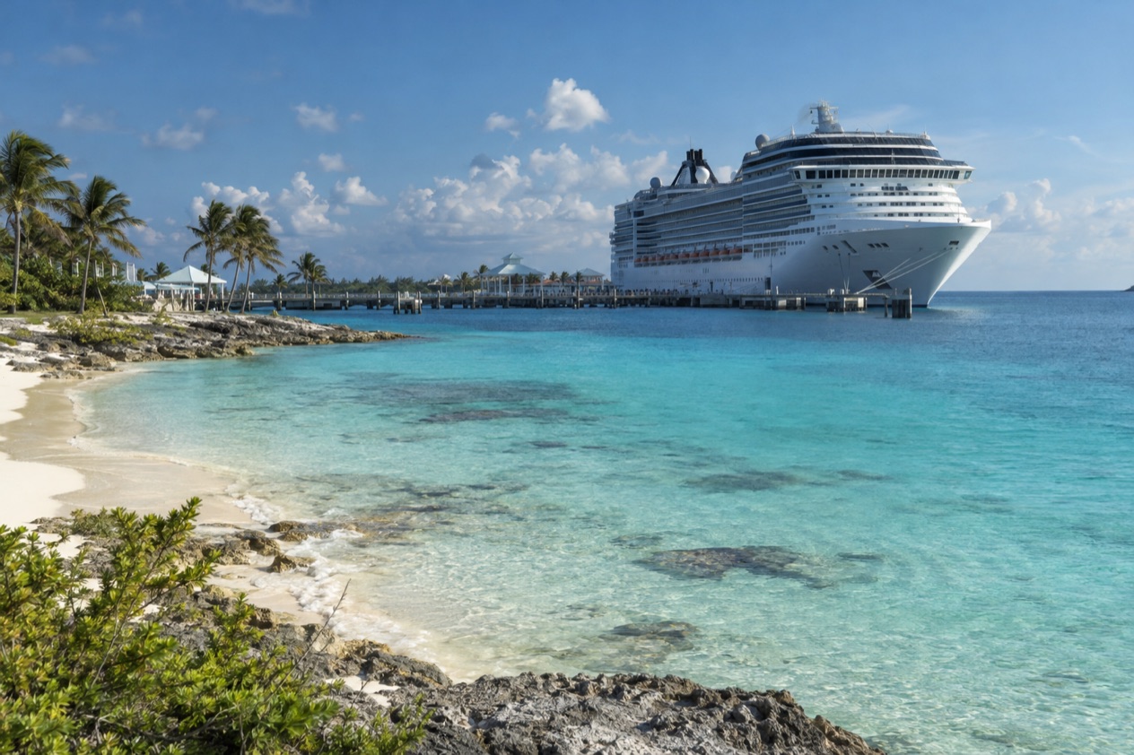 A cruise ship in the Bahamas