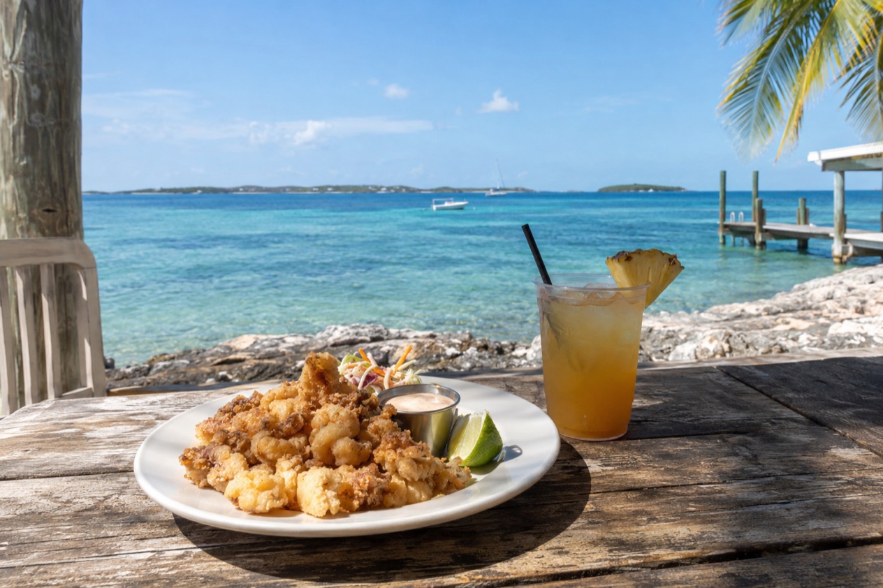 Conch on a seaside table