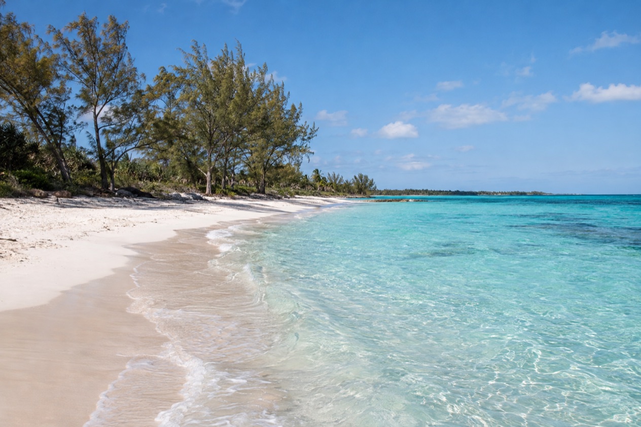 A beach on Grand Bahama in winter