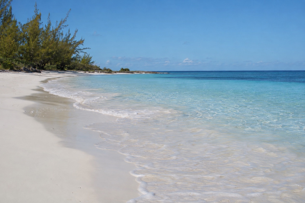 A beach on Grand Bahama in winter