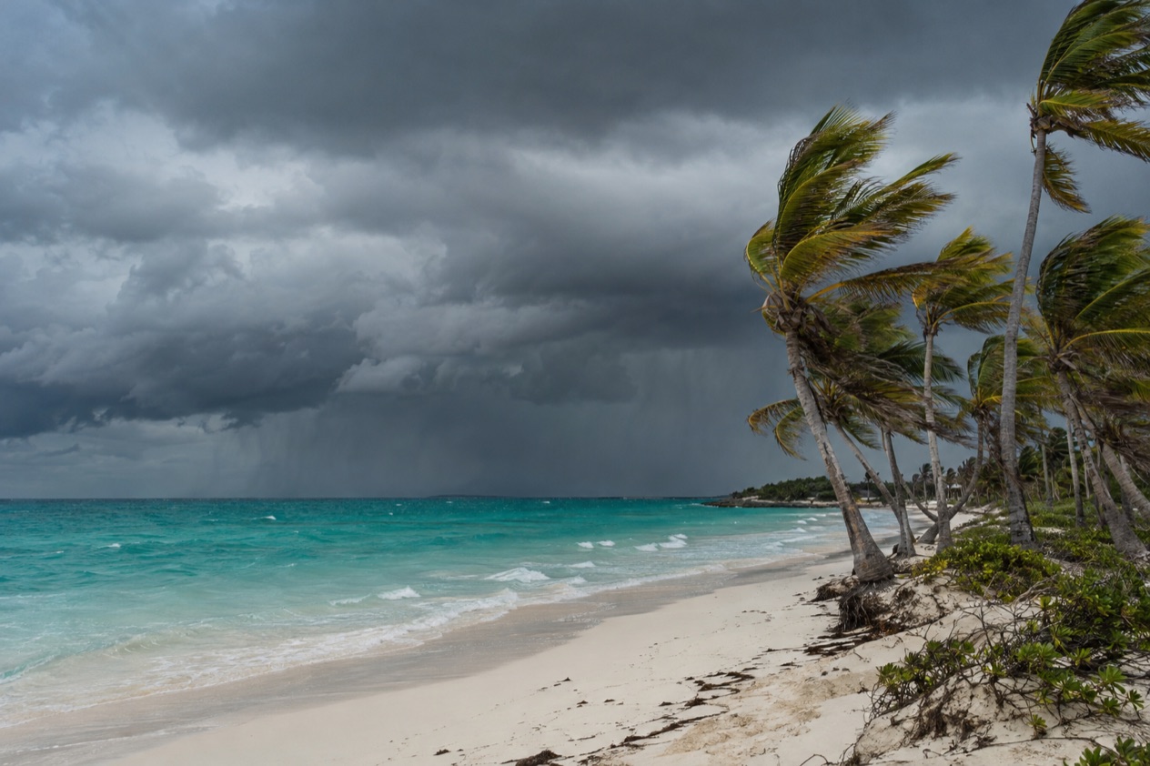 Storm clouds over the sea