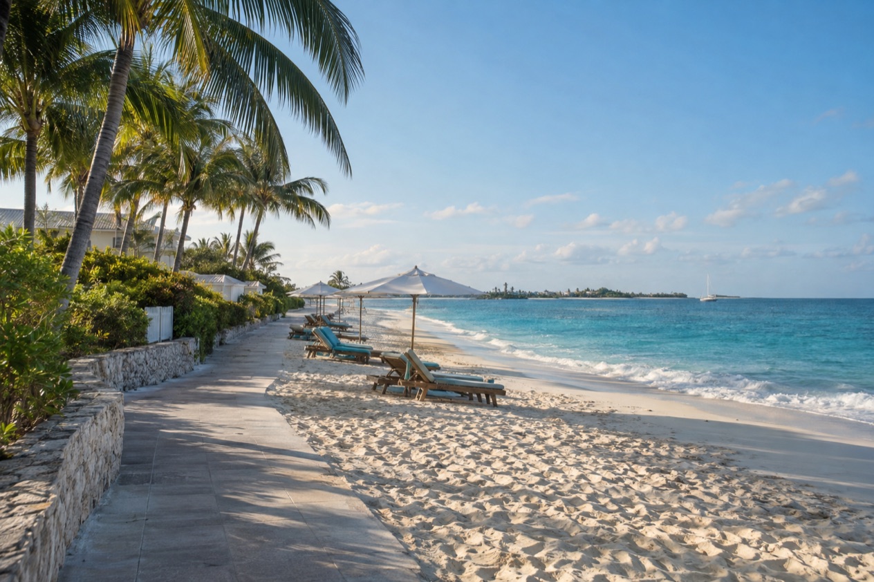 A quiet beach promenade