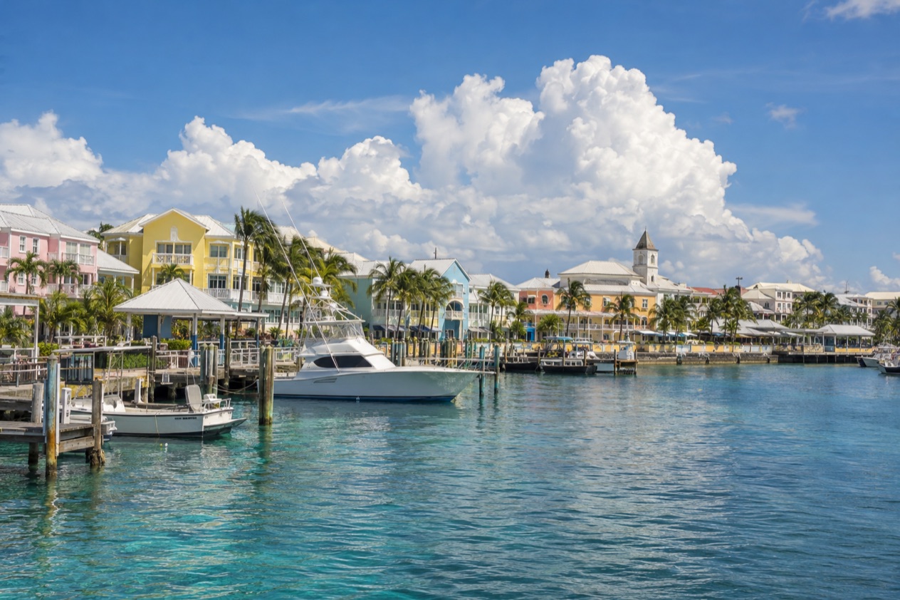 The harbor of Nassau in summer