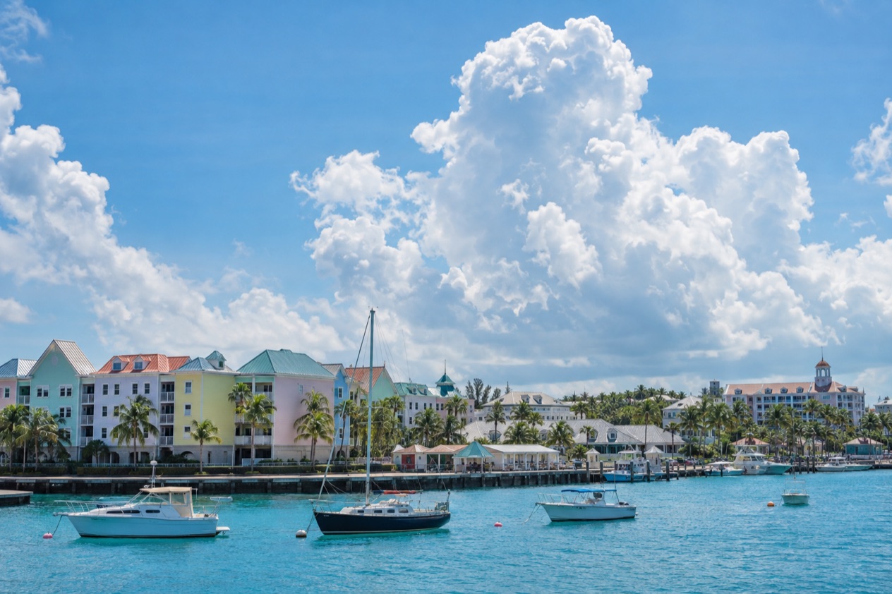 The harbor of Nassau in summer